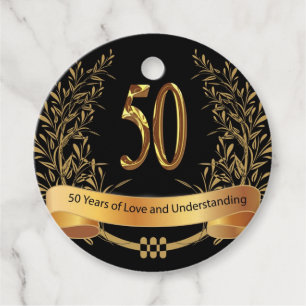 Happy 50th Wedding Anniversary Favor Tags