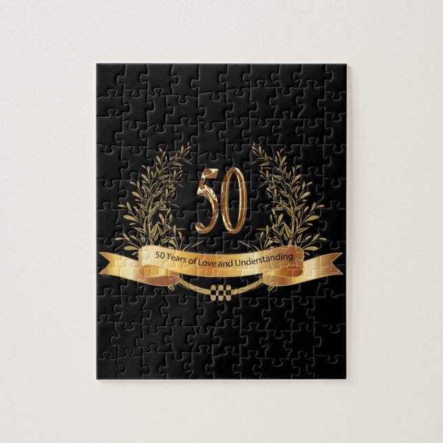 Happy 50th Wedding Anniversary Gifts Jigsaw Puzzle (Vertical)