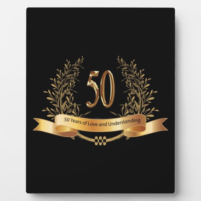 Happy 50th Wedding Anniversary Gifts Plaque (Front)