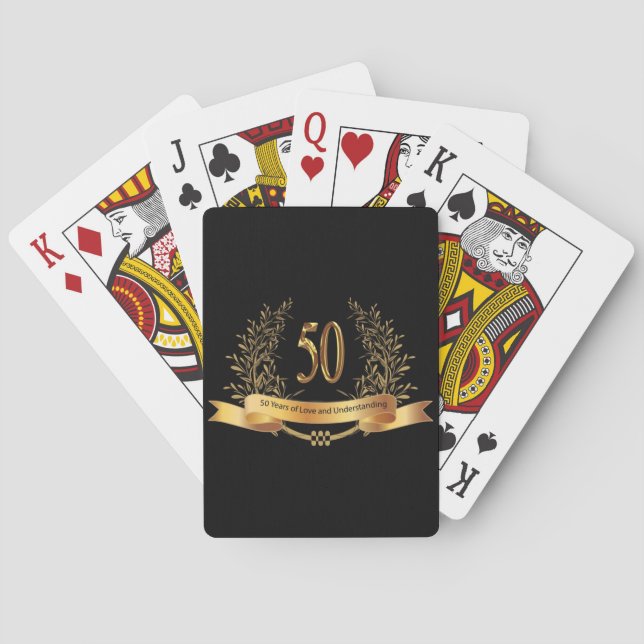 Happy 50th Wedding Anniversary Gifts Poker Cards (Back)