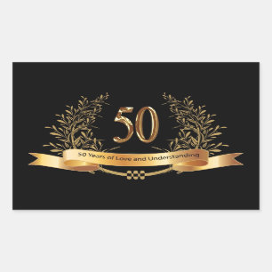 Happy 50th Wedding Anniversary Gifts Rectangular Sticker