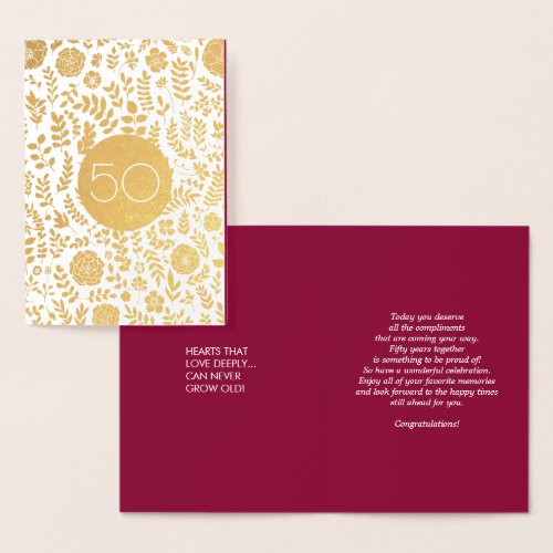 Happy 50th Wedding Anniversary Luxury Foil Card