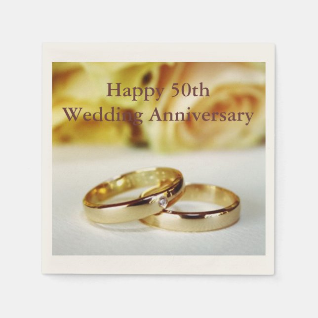 Happy 50th Wedding Anniversary Napkins (Front)