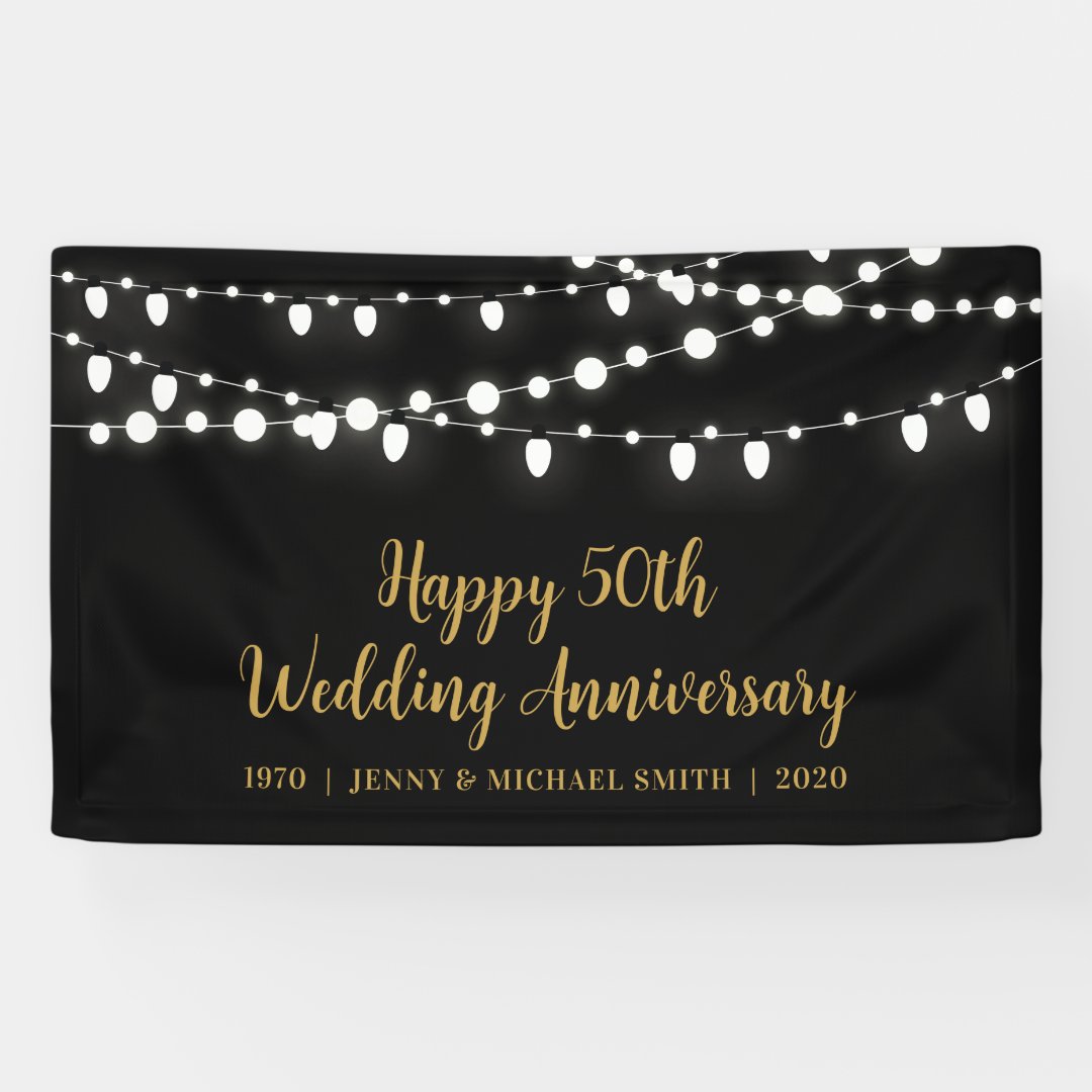 Happy 50th Wedding Anniversary Party Banner | Zazzle