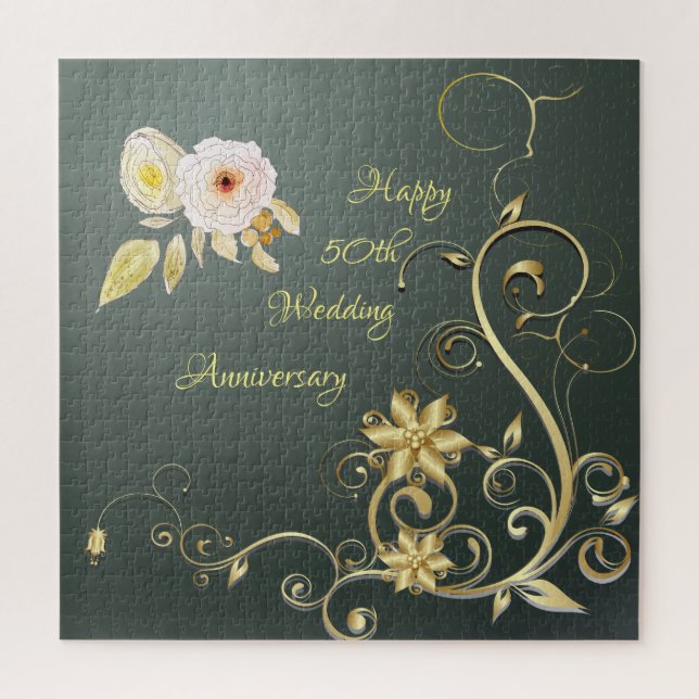Happy 50th Wedding Anniversary Puzzle (Vertical)