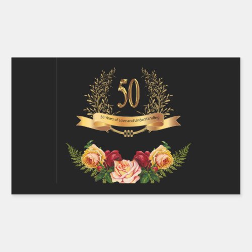 Happy 50th Wedding Anniversary Rectangle Stickers