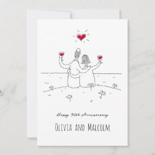 Happy 50th Wedding Anniversary Red Heart Couple