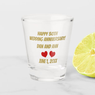Happy 50TH Wedding Anniversary Shot Glass