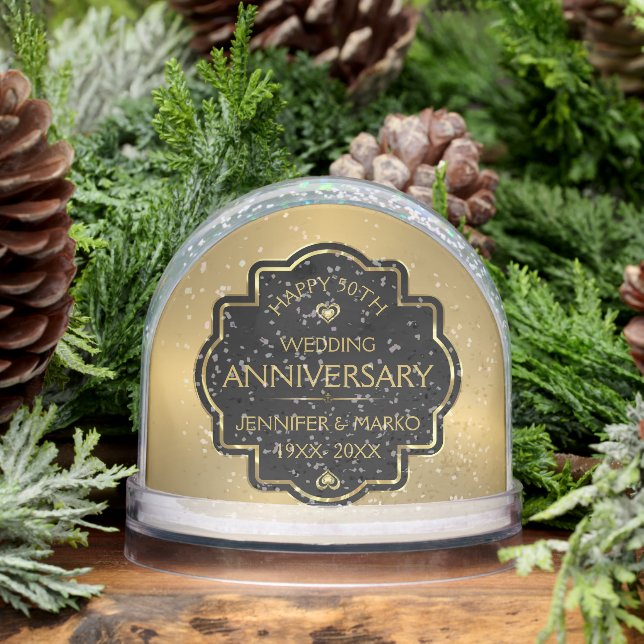 Happy 50th Wedding Anniversary Snow Globe (Winter)