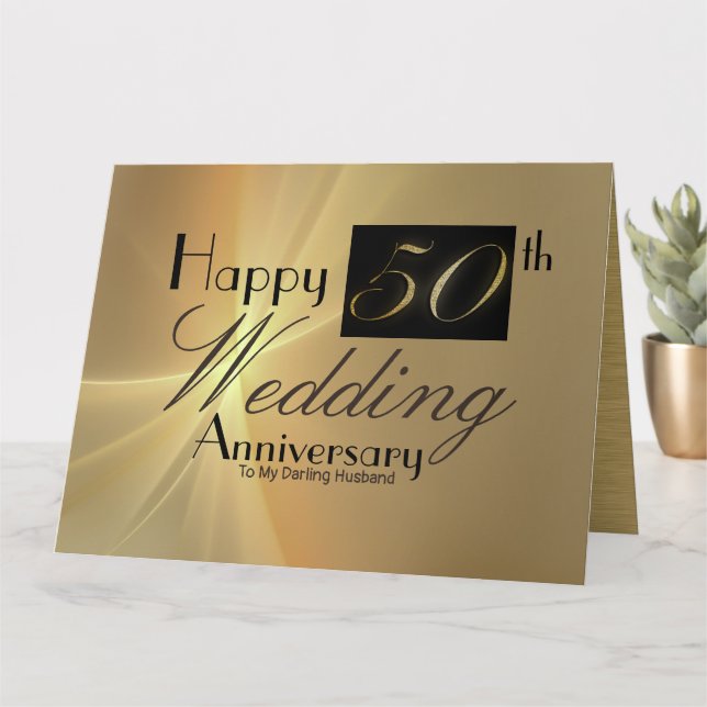 Happy 50th Wedding Anniversary to My Husband Card (Small Plant)