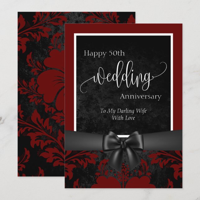 Happy 50th wedding anniversary traditional photo i invitation (Front/Back)
