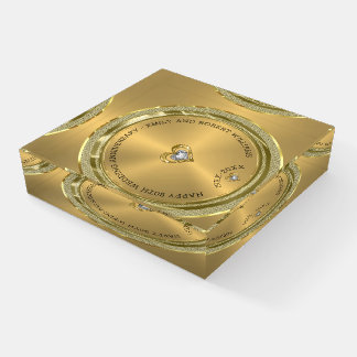 Happy 50th wedding universally diamonds and gold paperweight