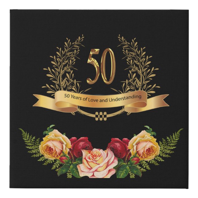 Happy 50tWedding Anniversary Wrapped Canvas Print (Front)