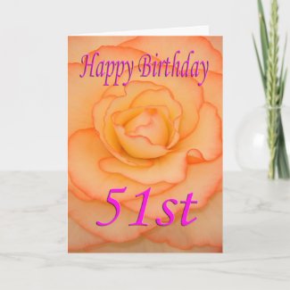 Happy 51st Birthday Flower Card