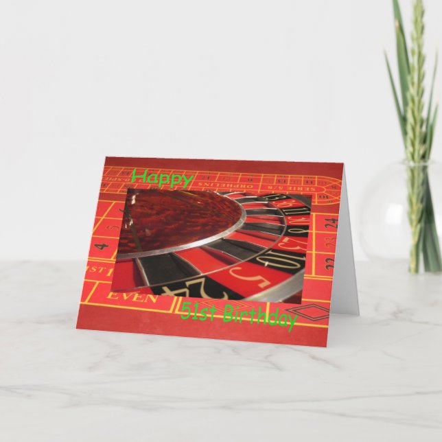 Happy 51st Birthday Roulette Wheel Card (Front)