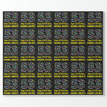 [ Thumbnail: Happy 53rd Birthday, Fun Colorful Stars Pattern 53 Wrapping Paper ]