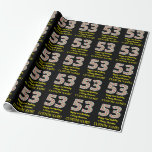 [ Thumbnail: Happy 53rd Birthday & Merry Christmas, Custom Name Wrapping Paper ]