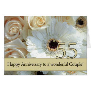 Happy 55th Anniversary roses Cards