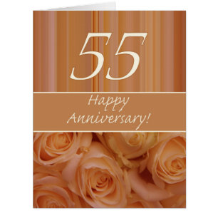Happy 55th Anniversary roses Cards