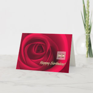 Happy 55th Birthday. Elegant Red Rose Card