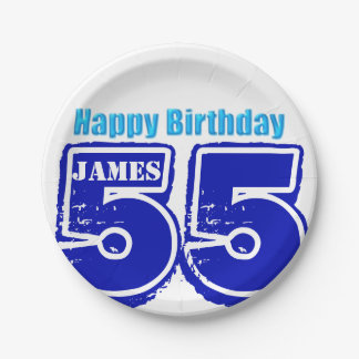 Happy 55th Birthday Personalized Paper Plate
