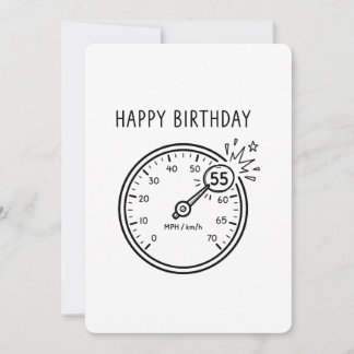Happy 55th Birthday Speedometer Milestone Invitation