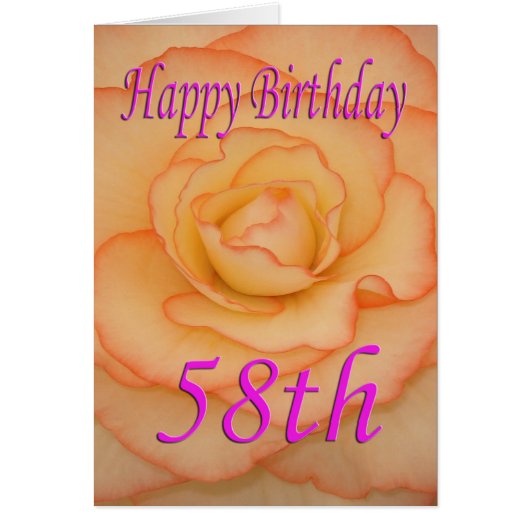 Happy 58th Birthday Flower Cards (Front)