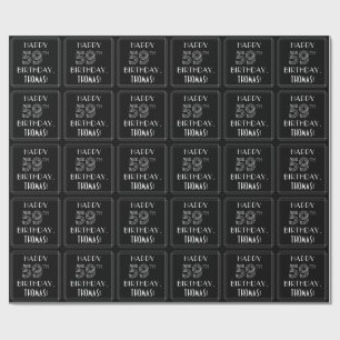 HAPPY 59TH BIRTHDAY; Art Deco Style w/ Custom Name Wrapping Paper