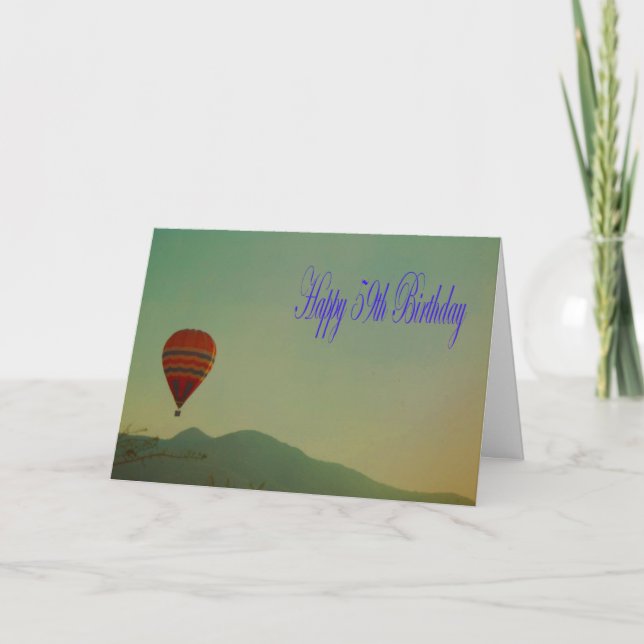 Happy 59th Birthday Hot Air Balloon Card (Front)