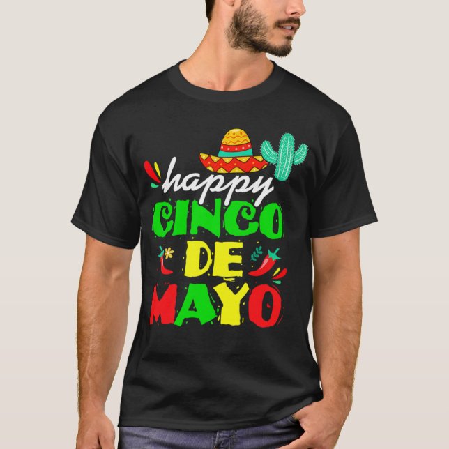 Happy 5 De Mayo  Cinco de Mayo Viva Mexico 5 De Ma T-Shirt (Front)