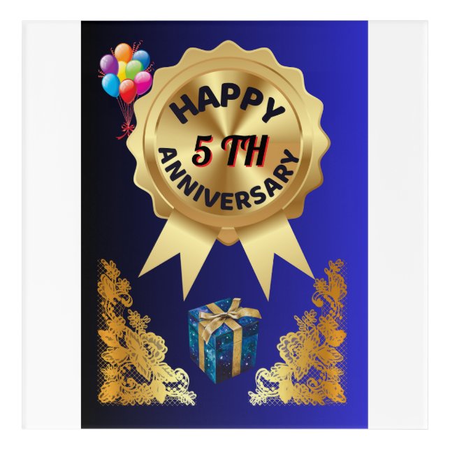 Happy 5 TH Wedding Anniversary  Acrylic Print (Front)