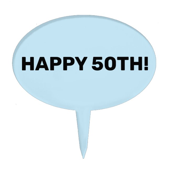 HAPPY 5OTH BIRTHDAY - ANNIVERSARY CAKE TOPPER PICK (Front)