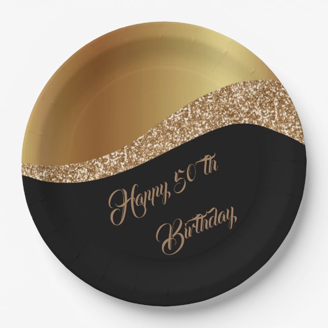 Happy 5Oth Birthday Paper Plates (Front)