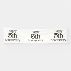 Happy 5th Anniversary 2.5x10 Vinyl Banner