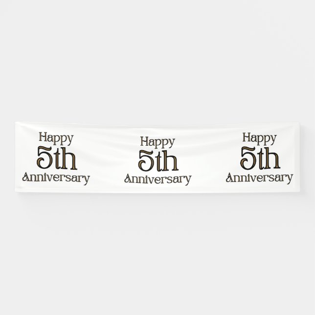Happy 5th Anniversary 2.5x10 Vinyl Banner (Horizontal)