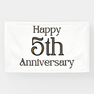 Happy 5th Anniversary 3x5 Vinyl Banner