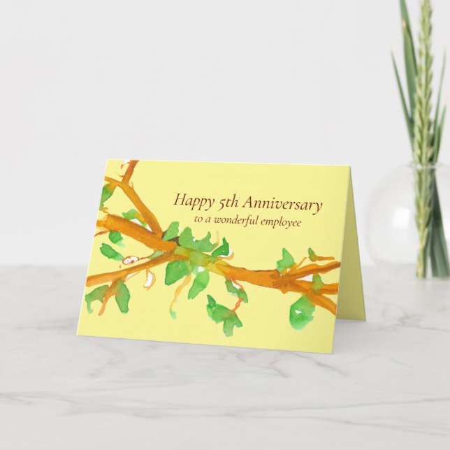 Happy 5th Anniversary Employee Business Card (Front)