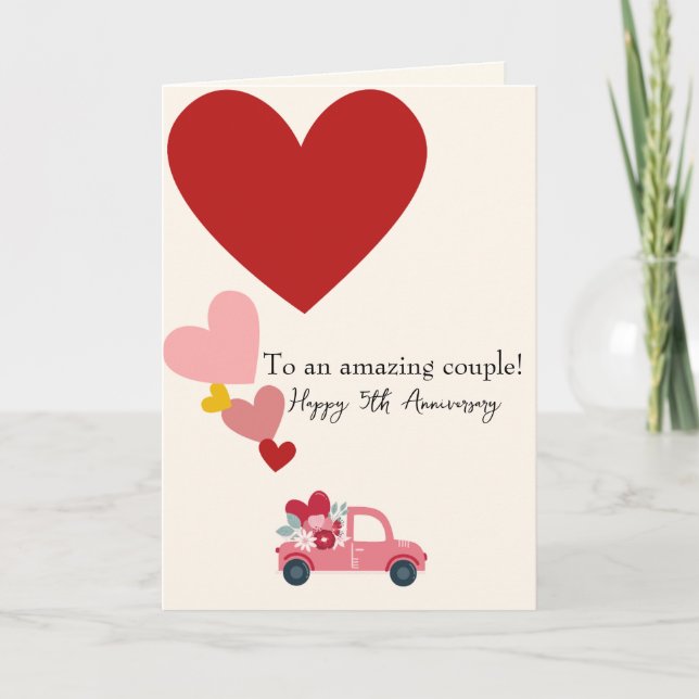 Happy 5th Anniversary Endless Joy Anniversary Card (Front)