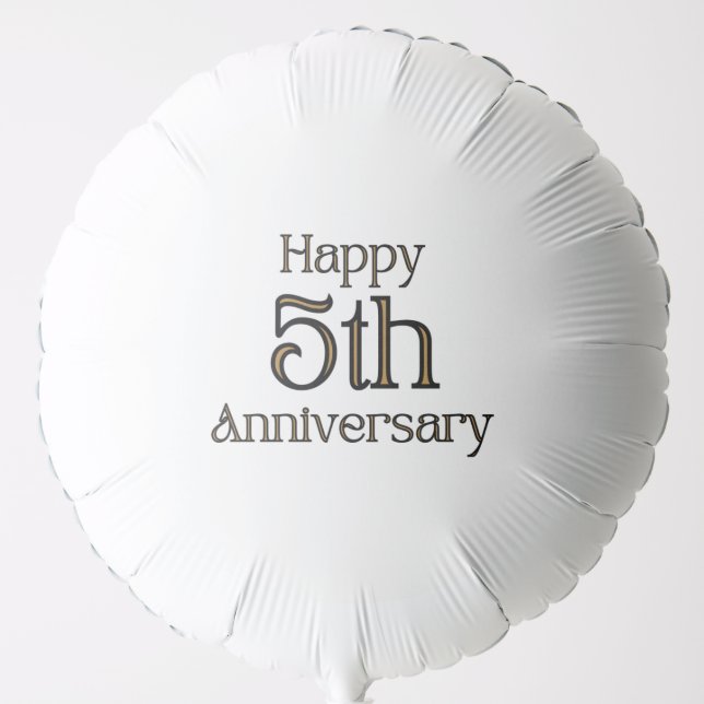 Happy 5th Anniversary Helium Balloon (Front)