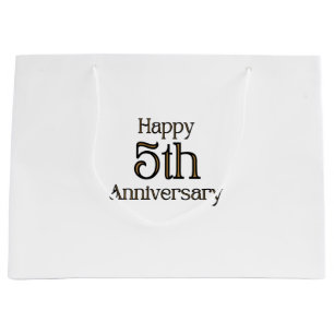 Happy 5th Anniversary Large Gift Bag