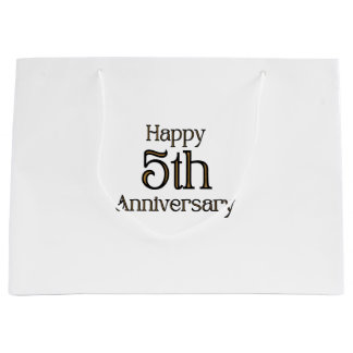 Happy 5th Anniversary Large Gift Bag