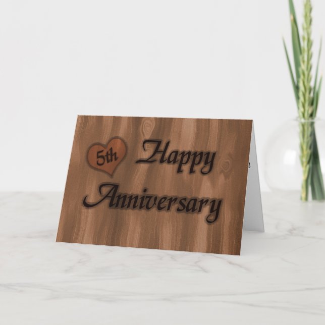 Happy 5th Anniversary (wedding anniversary) Card (Front)