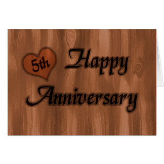 5th Wedding Anniversary Greeting Cards | Zazzle