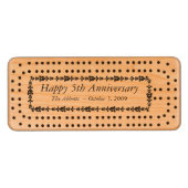 Happy 5th Anniversary Wood Cribbage Board (Front (Horizontal))