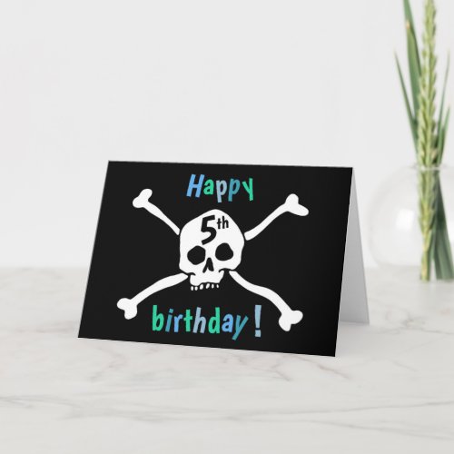 Happy 5th birthday card for pirate lovers
