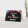 Happy 5th Birthday Colorful Balloons Black Card