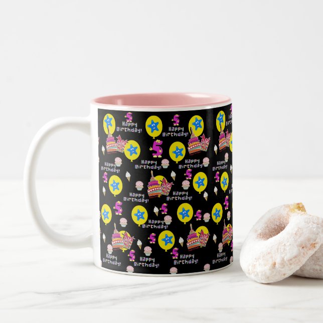 Happy 5th Birthday Mug  Balloons #5 Birthday (With Donut)