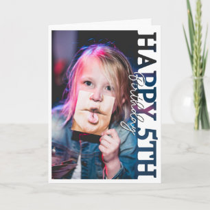 Happy 5th Birthday Photo college Card