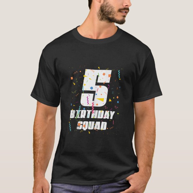 Happy 5th Birthday Squad Happy 5 Year Old Birthday T-Shirt (Front)