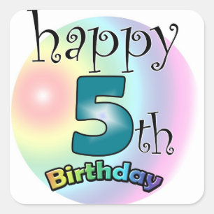 Happy 5th Birthday Square Sticker